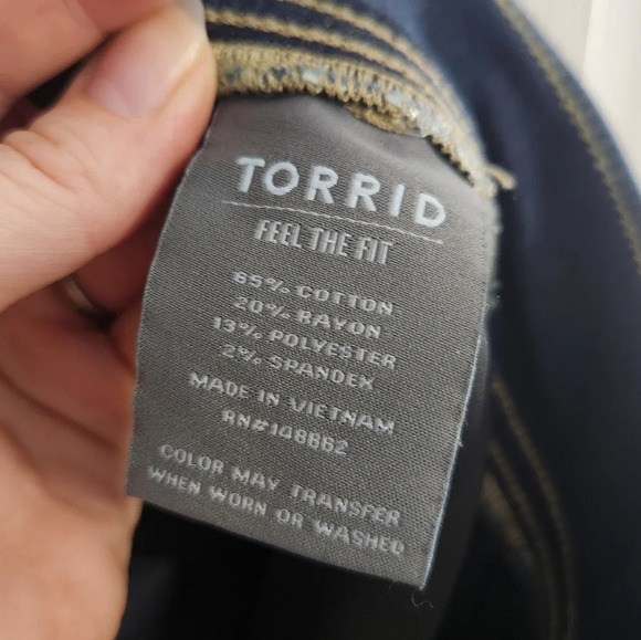NWT Torrid Lean Jean plus elastic waist stretch raw hem denim size 5R 5X - Picture 4 of 14